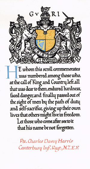 Commemoration Scroll C.D. Harris